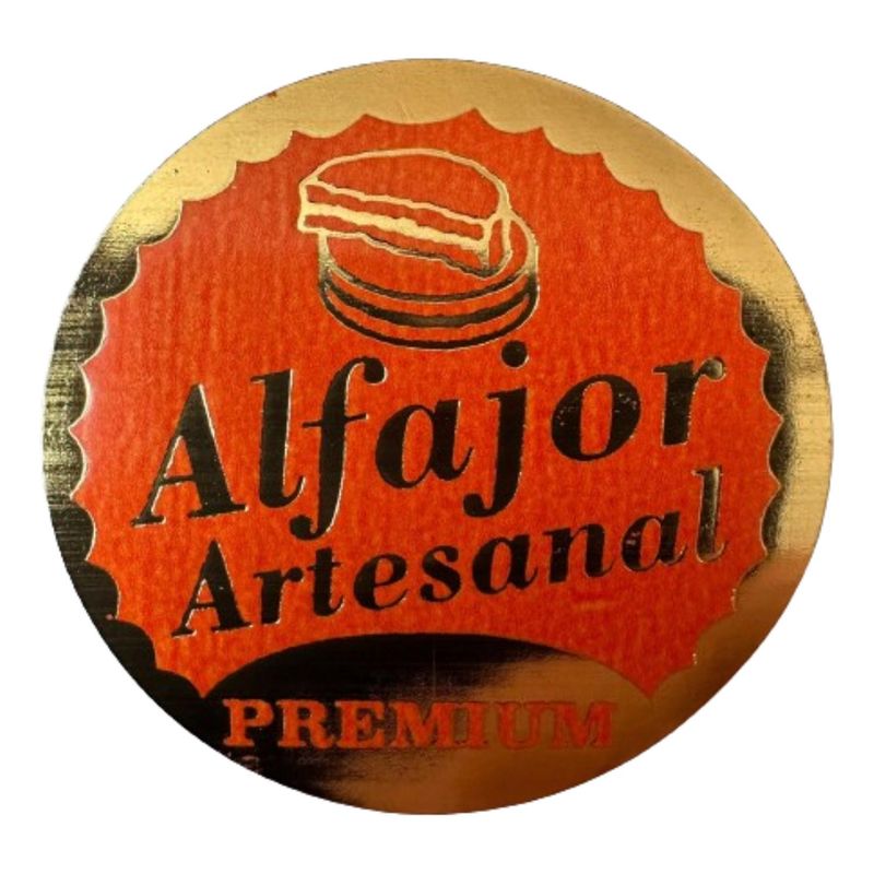 GENERICO - Sticker Alfajor Naranja 100 unidades 38mm