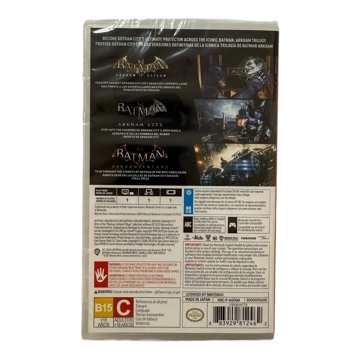 WARNER BROS - Batman Arkham Trilogy Nintendo Switch