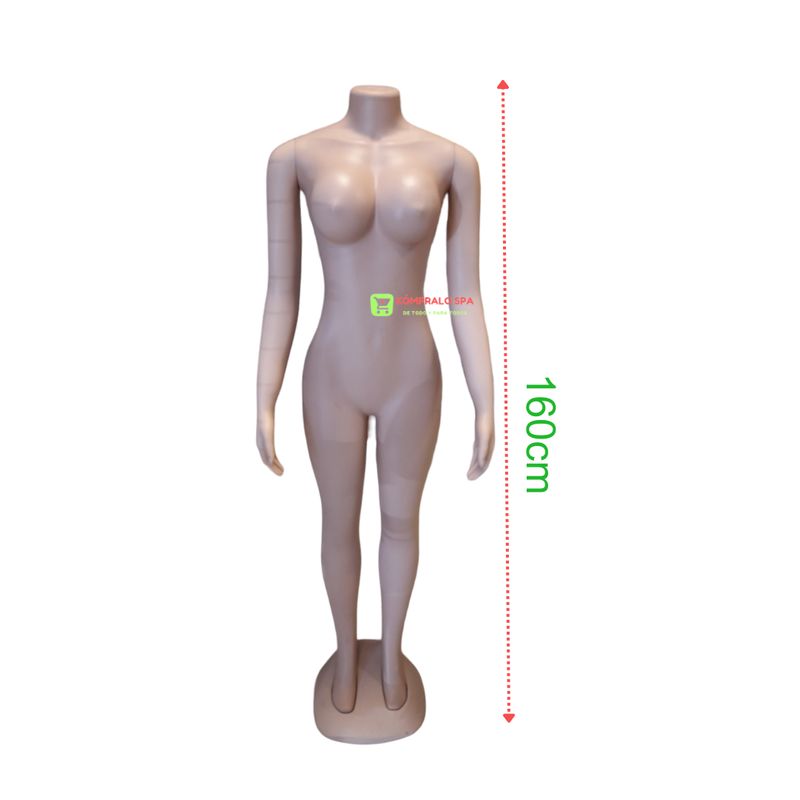 GENERICO - Maniqui Cuerpo Entero Dama Con Brazos Sin Cabeza Plastico