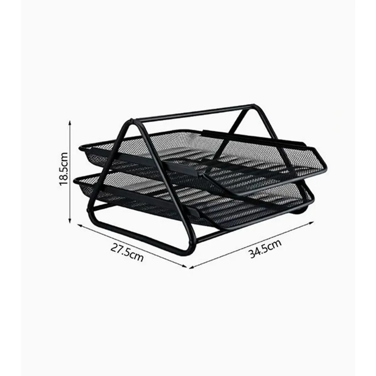 GENERICO - Porta Documentos 2 Niveles Color Negro 34.5×27.5×18.5cm