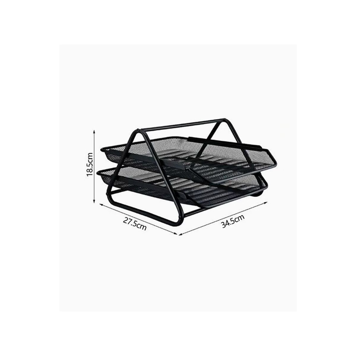 GENERICO - Porta Documentos 2 Niveles Color Negro 34.5×27.5×18.5cm