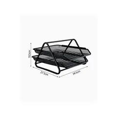 GENERICO - Porta Documentos 2 Niveles Color Negro 34.5×27.5×18.5cm