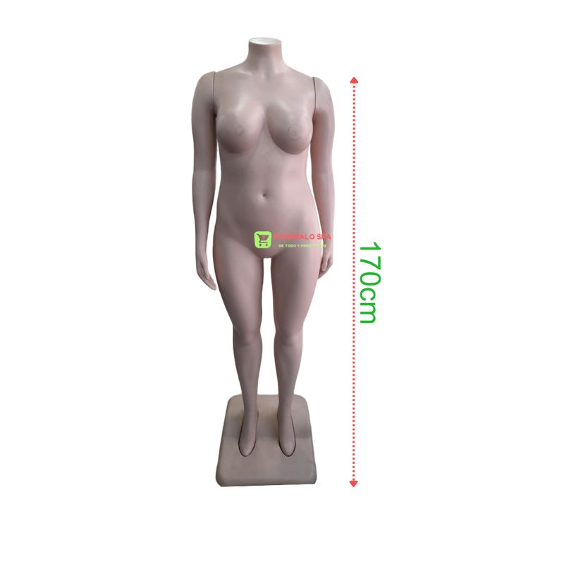 GENERICO - Maniqui Cuerpo Entero Dama Sin Cabeza XL Plastico Base Plast