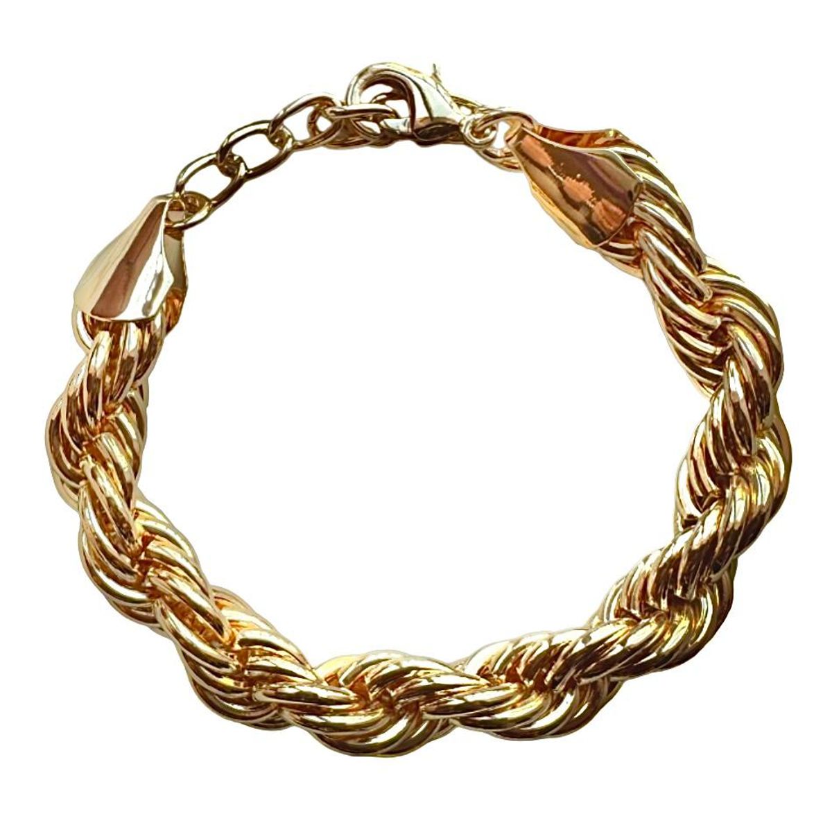 GENERICO - PULSERA TURBILLON INFLADA GRUESA BAÑO DE ORO GOLD FILLED