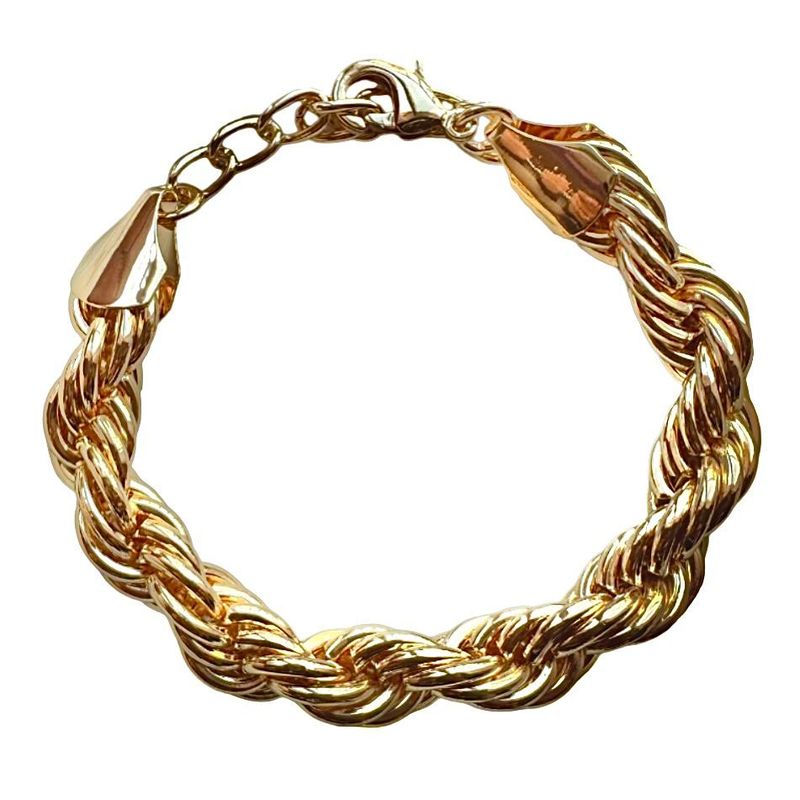 GENERICO - PULSERA TURBILLON INFLADA GRUESA BAÑO DE ORO GOLD FILLED
