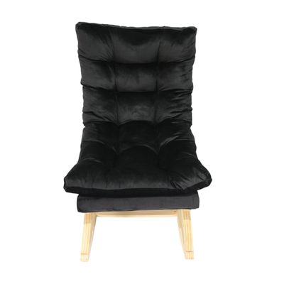 Imagen 2 del producto SILLA MECEDORA COQUETTE NEGRO FELPA.