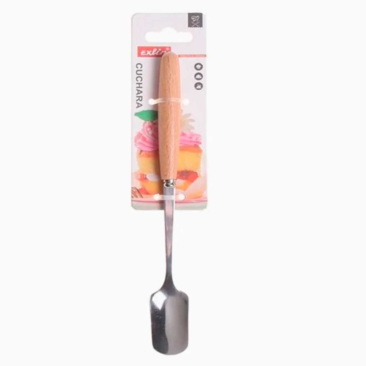 GENERICO - Cuchara Mesa Acero Inoxidable Mango Madera