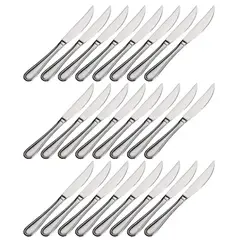 WOLFEN - Juego De 24 Cuchillos De Carne Acero Inoxidable