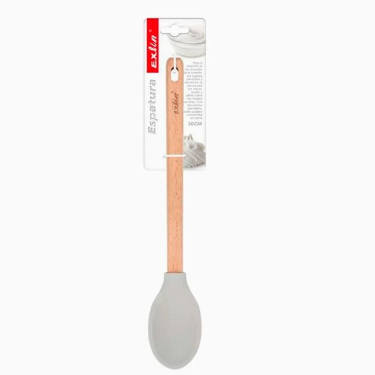 GENERICO - Cuchara De Silicona Con Mango De Madera 30Cm