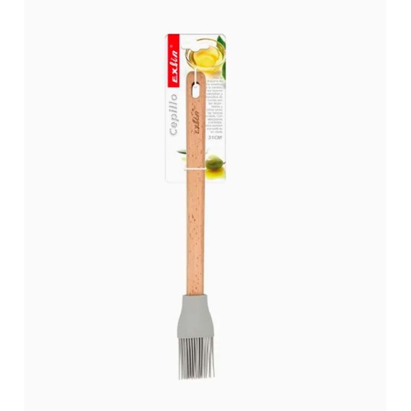 GENERICO - Cepillo Silicona Con Mango De Madera 31Cm