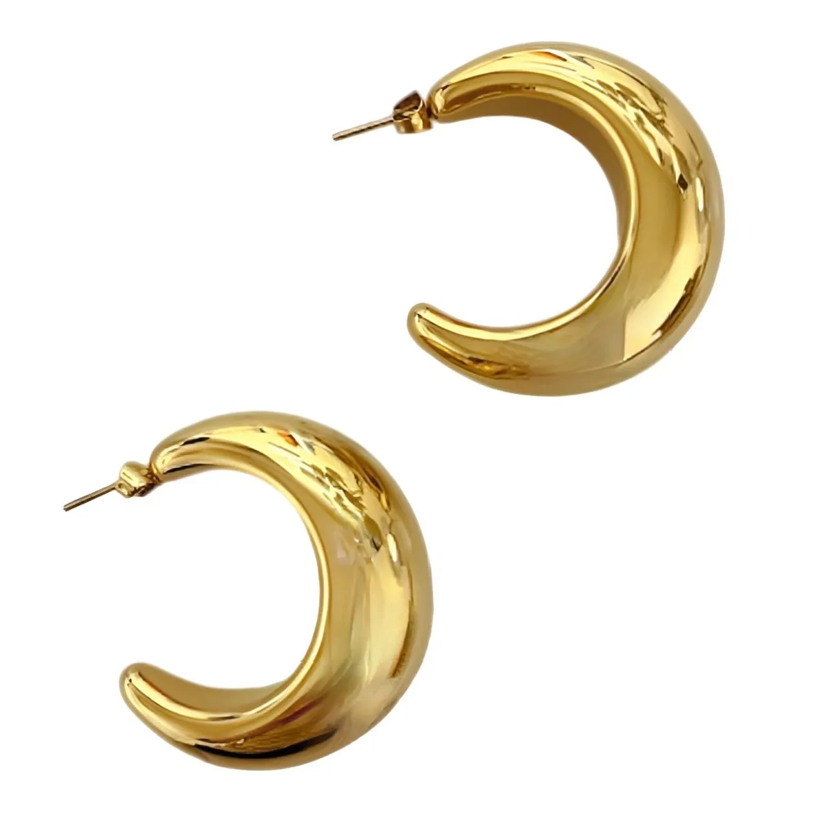 GENERICO - AROS MEDIA LUNA FORMA DE C INFLADOS GRANDES BAÑO DE ORO