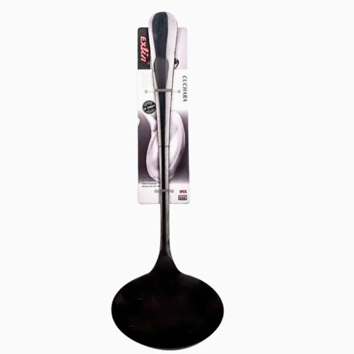 GENERICO - Cucharón Negro Acero Inoxidable Cocina