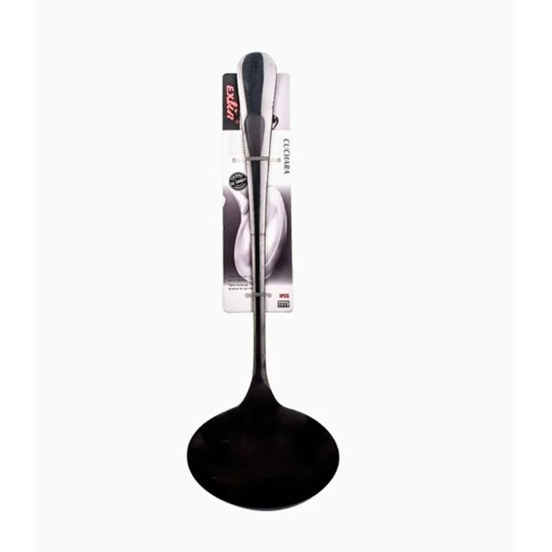 GENERICO - Cucharón Negro Acero Inoxidable Cocina