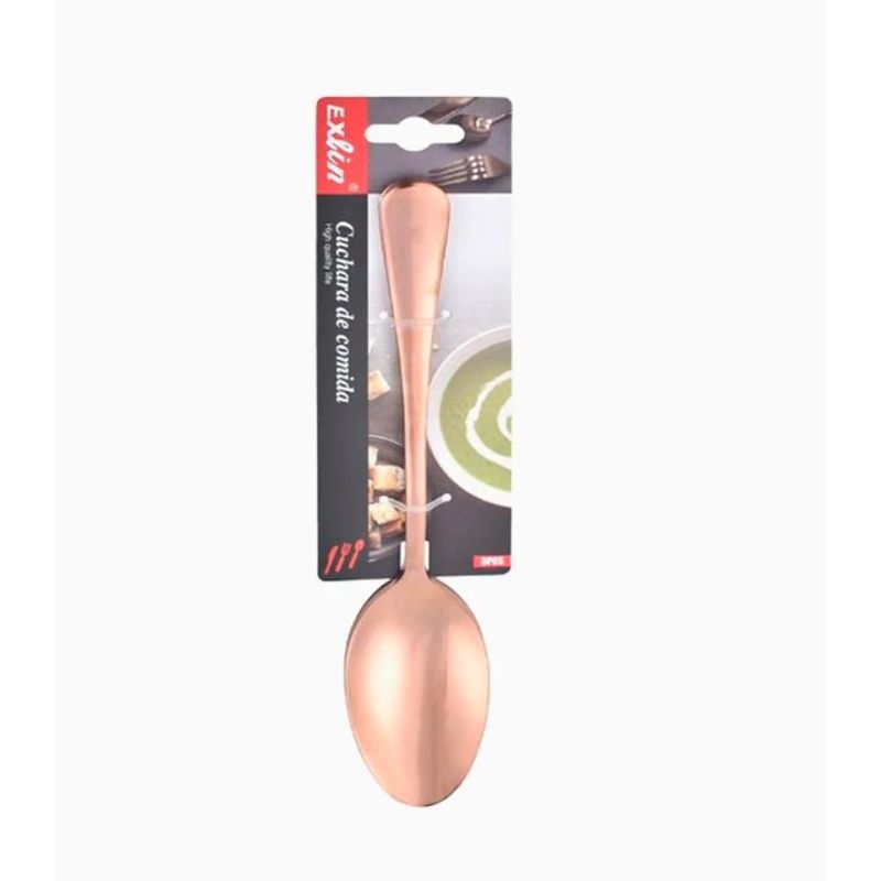 GENERICO - Cuchara De Mesa Oro Rosa  4.3X20.5Cm