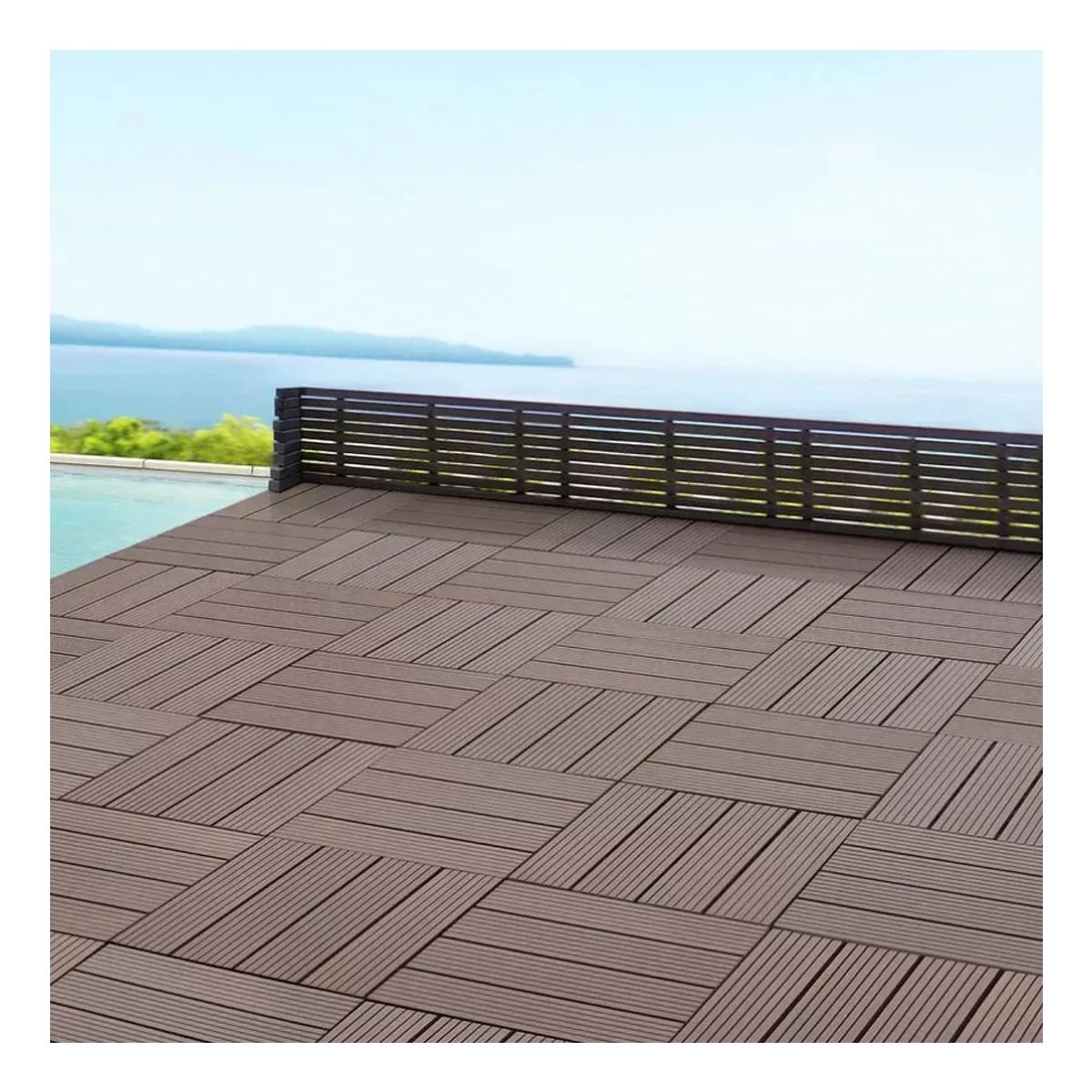 ATURE - Piso Para Jardin Deck Wpc Modular 30x30cm Fácil Instalación