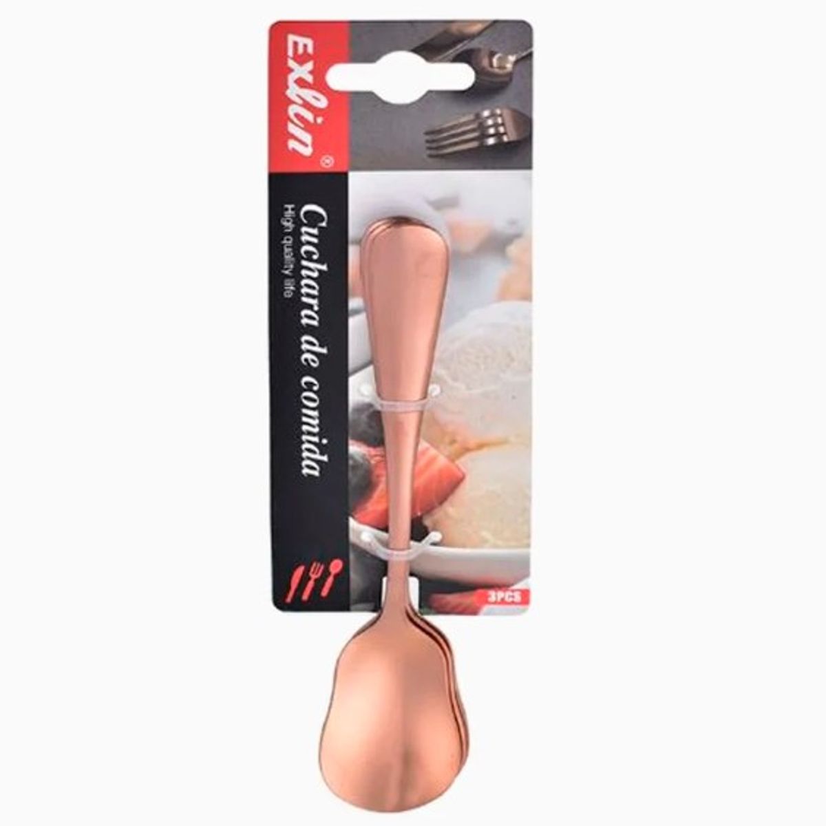 GENERICO - Cuchara De Helado Oro Rosa  25X125Cm