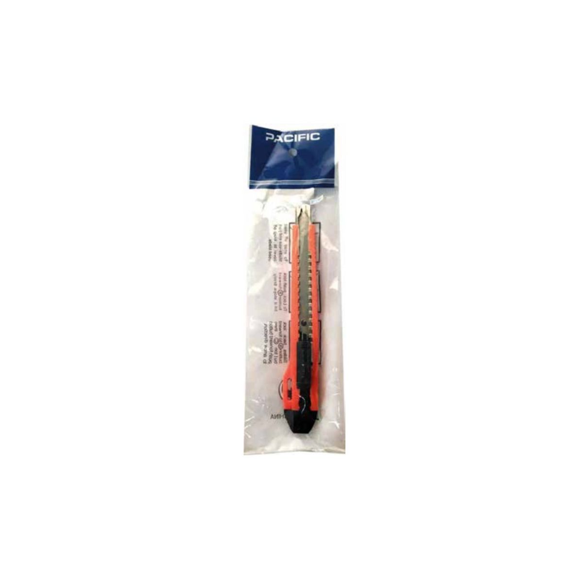PACIFIC - Cuchillo Cartonero De 14cms Con Hoja De 9mm Color Rojo - SC