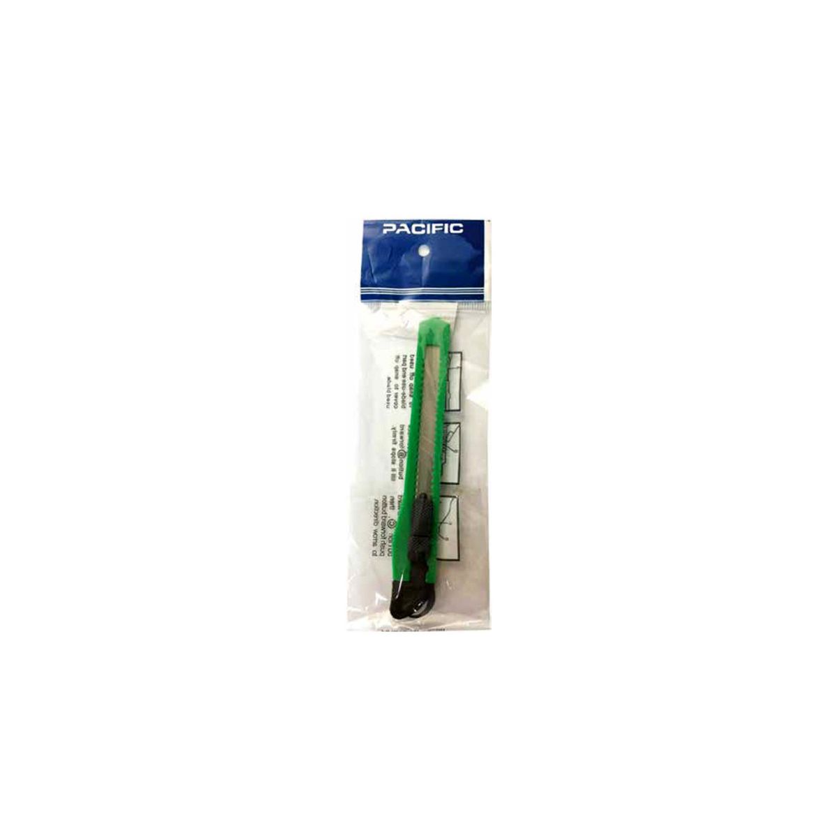PACIFIC - Cuchillo Cartonero De 13cms Con Hoja De 9mm Color Verde - SC