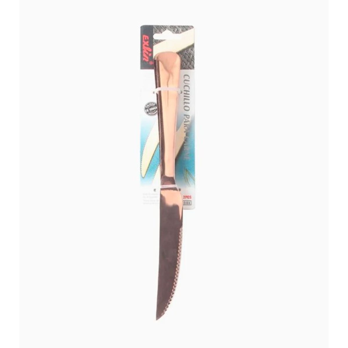GENERICO - Cuchillo De Mesa Oro Rosa Acero 2×225cm