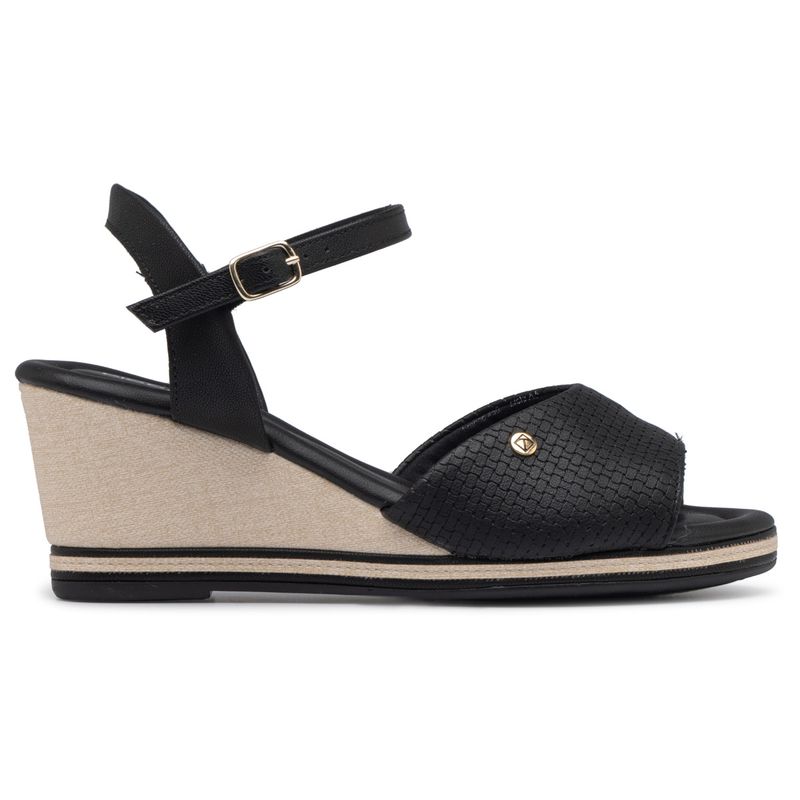 PICCADILLY - Sandalia Mujer Anabela Alice Negro/Almendra Piccadilly