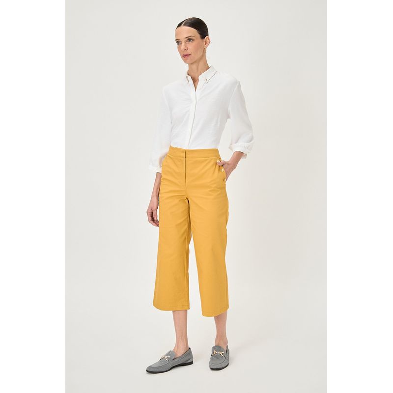 MA GRIFFE - Pantalon Casual Mostaza Mujer Magriffe