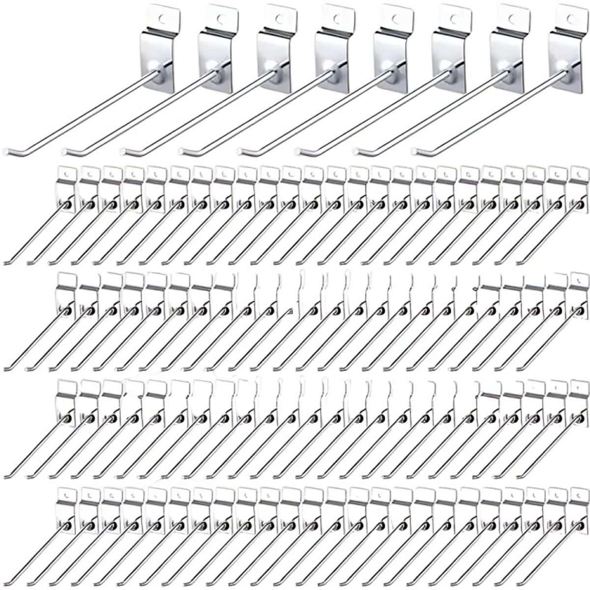 OEM - Pack 100 Ganchos Gancheras Panel Ranurado 15 Cm Exhibidor