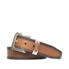 CRAFTMEN - Cinturón de hombre Cooper Miel 100% cuero natural.-