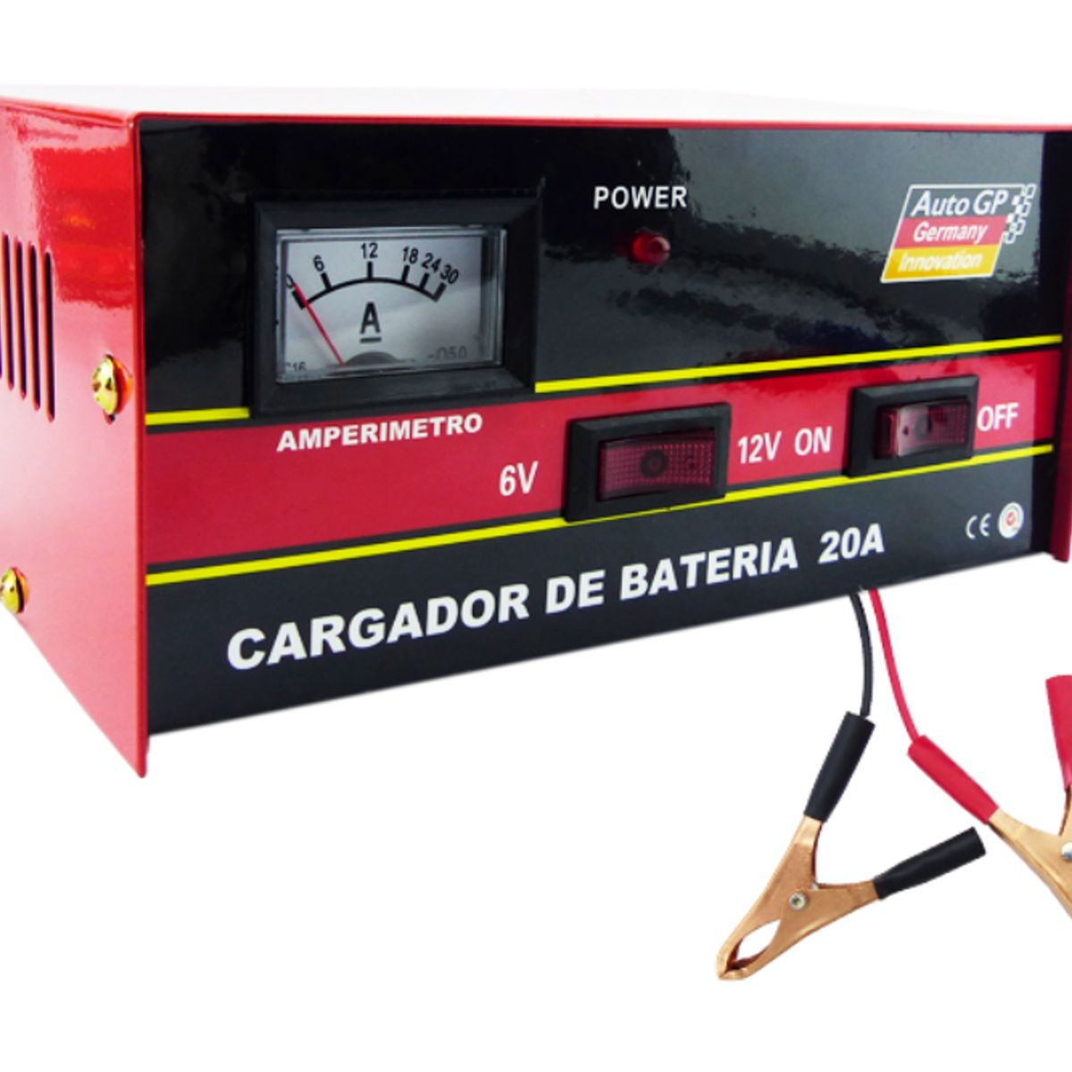 GENERICO - CARGADOR DE BATERIA PARA  AUTOS Y MOTOS  6V-12V 20 AMPERES