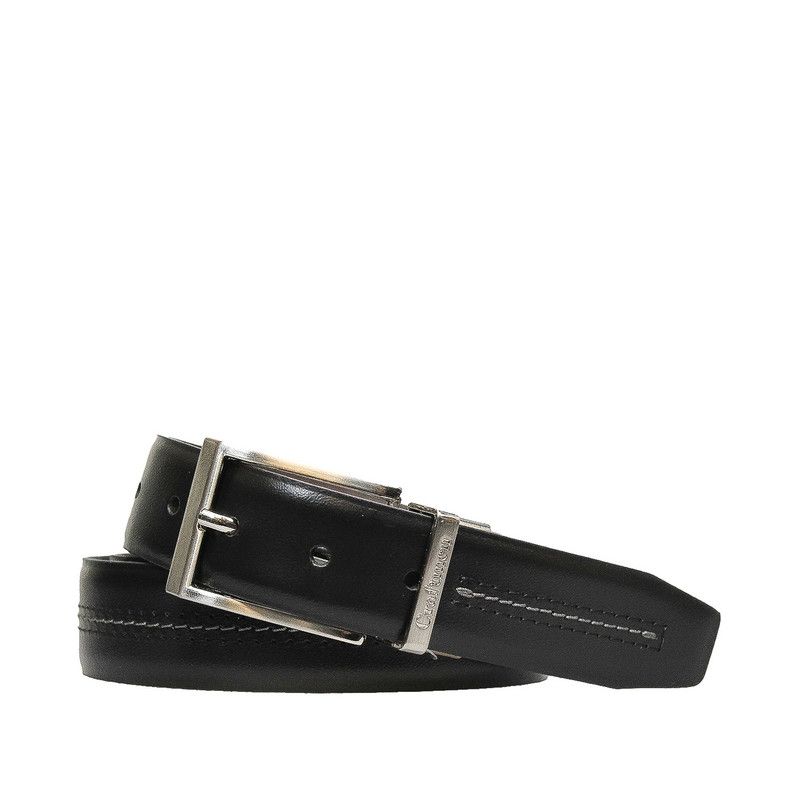 CRAFTMEN - Cinturón de hombre Lewis Reversible Negro Cafe 100% cuero natural