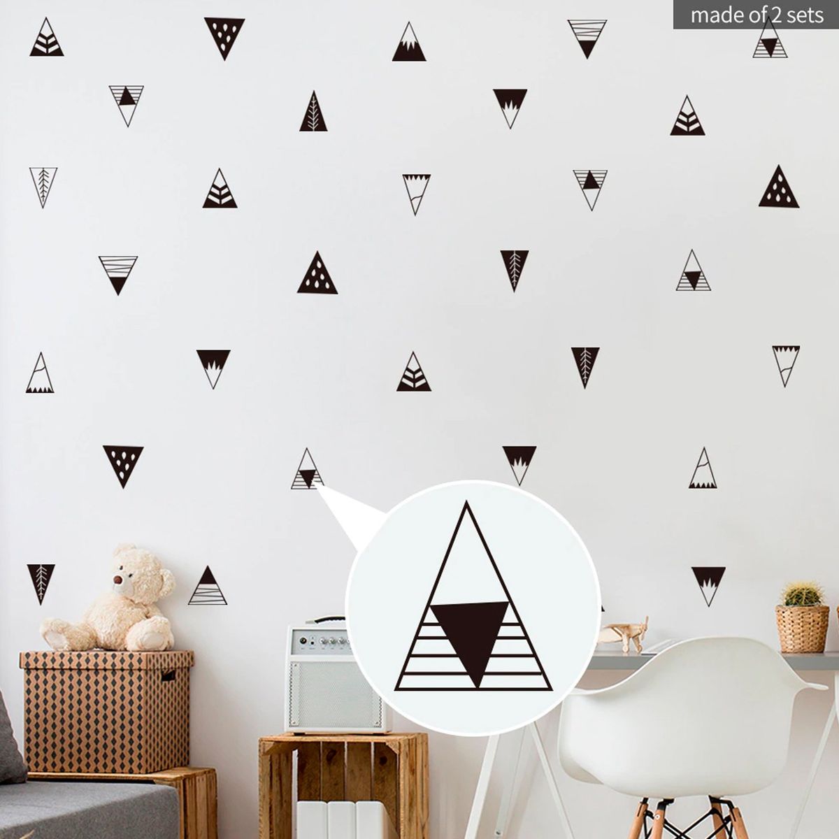 CREA TALLER - Triangulo negro vinilo stickers deco muro dormitorio infantil