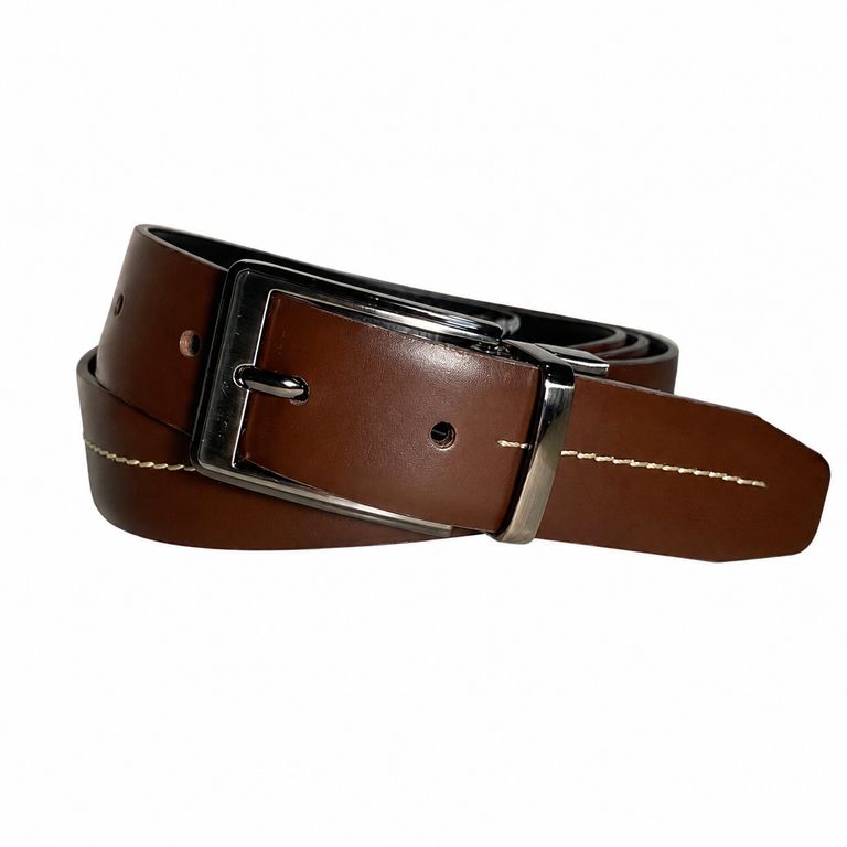 Cinturon de hombre Lewis REVERSIBLE Cafe Negro 100% cuero natural Negro L
