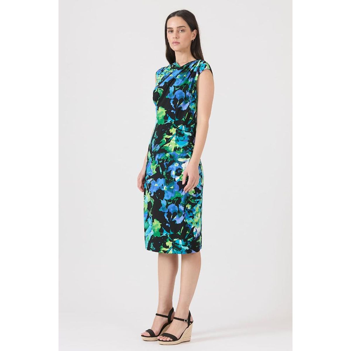 PRIVILEGE - Vestido verde flores 1138