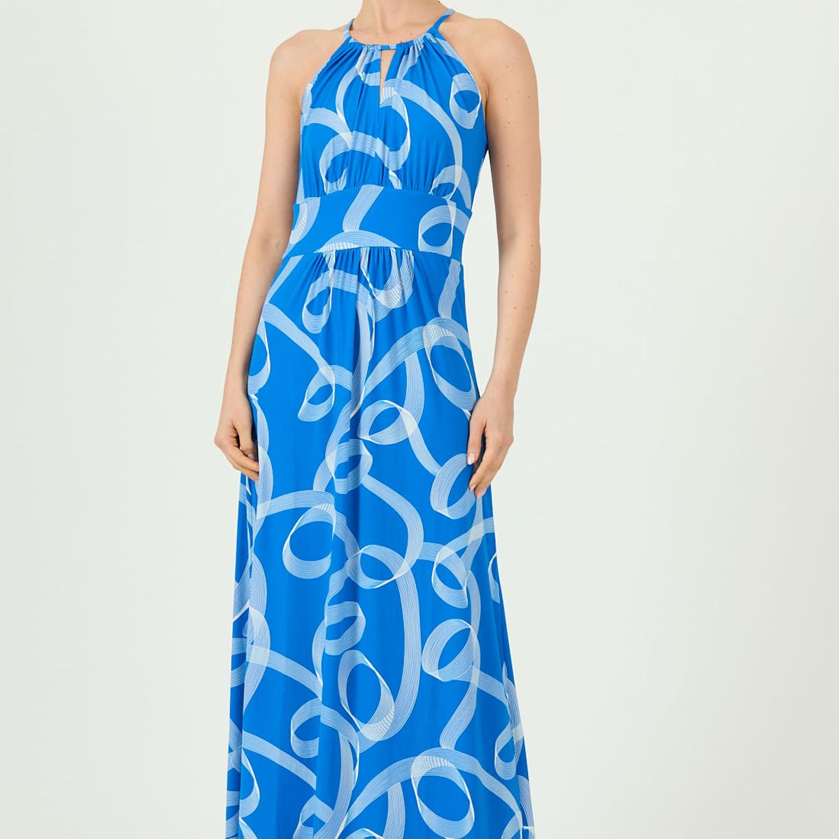 PRIVILEGE - Vestido azulino estampado 617