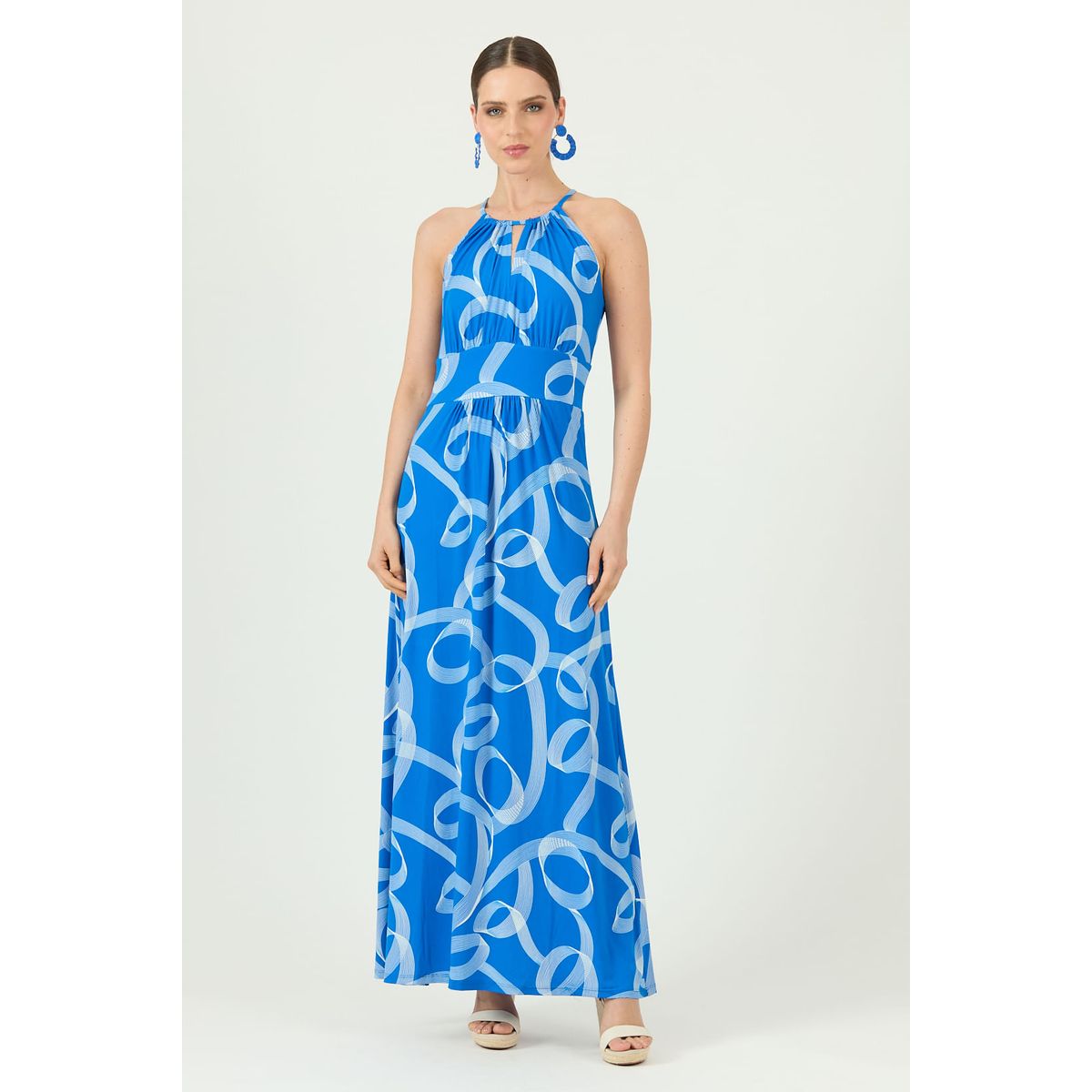 PRIVILEGE - Vestido azulino estampado 617