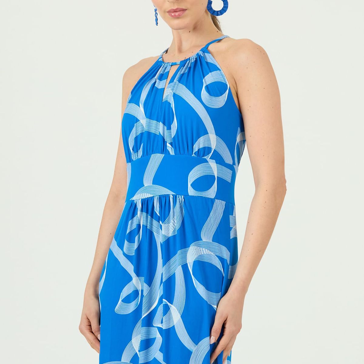 PRIVILEGE - Vestido azulino estampado 617