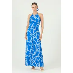 PRIVILEGE - Vestido azulino estampado - Azul Cobalto