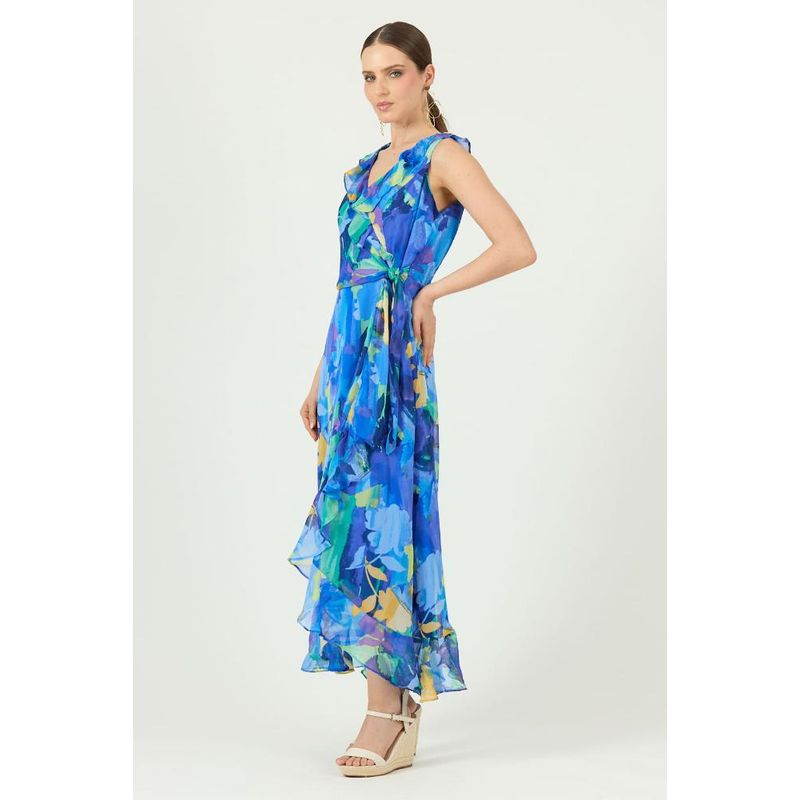 PRIVILEGE - Vestido azul estampado - Azul