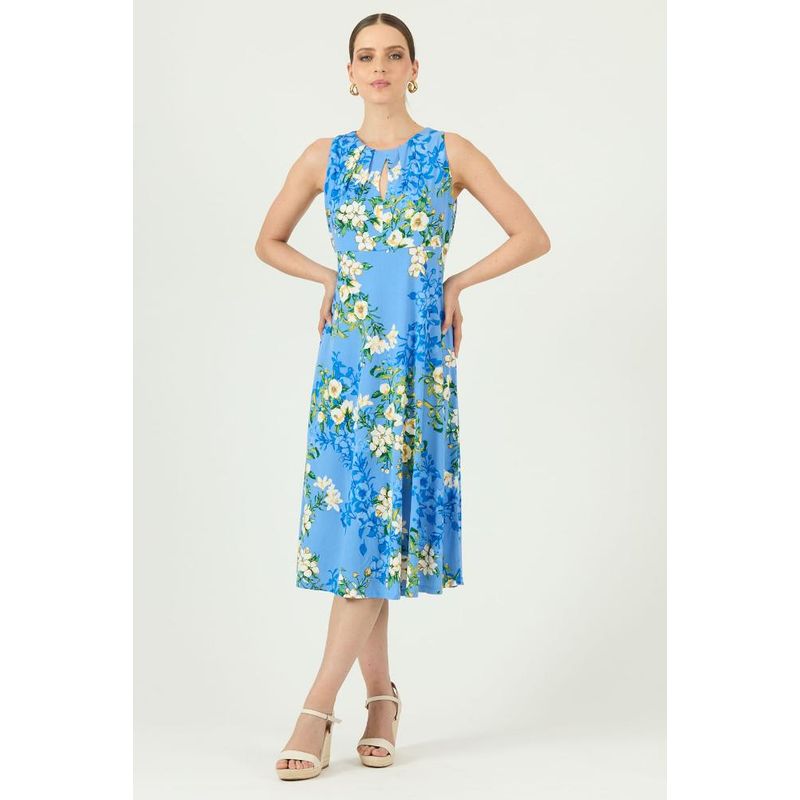 PRIVILEGE - Vestido celeste flores - Celeste