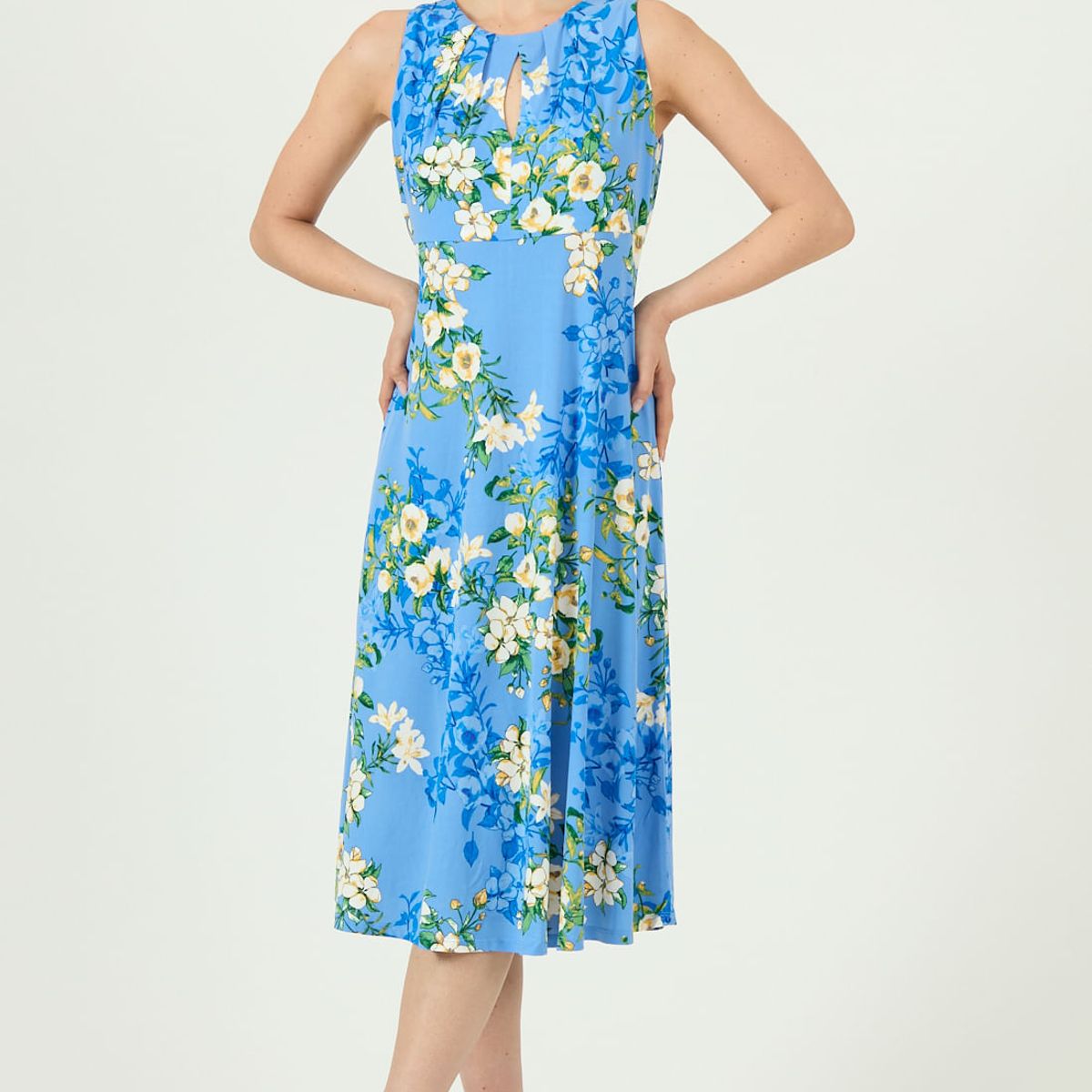 PRIVILEGE - Vestido celeste flores 612