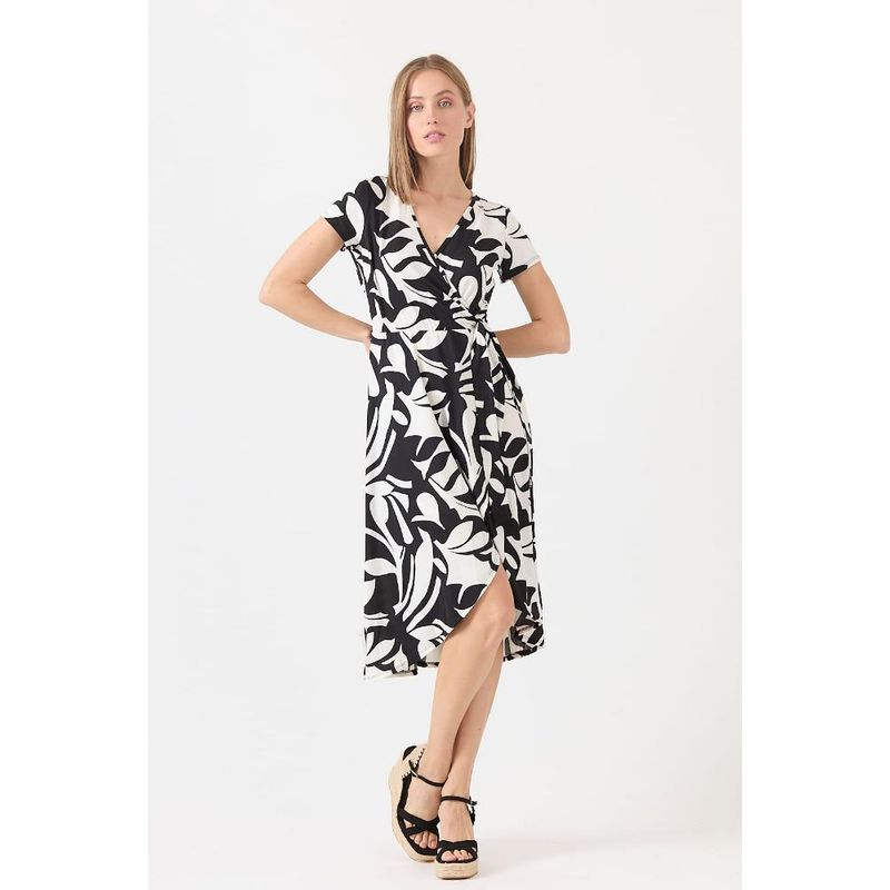 PRIVILEGE - Vestido negro estampado - Negro