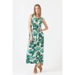 PRIVILEGE - Vestido verde estampado - Verde