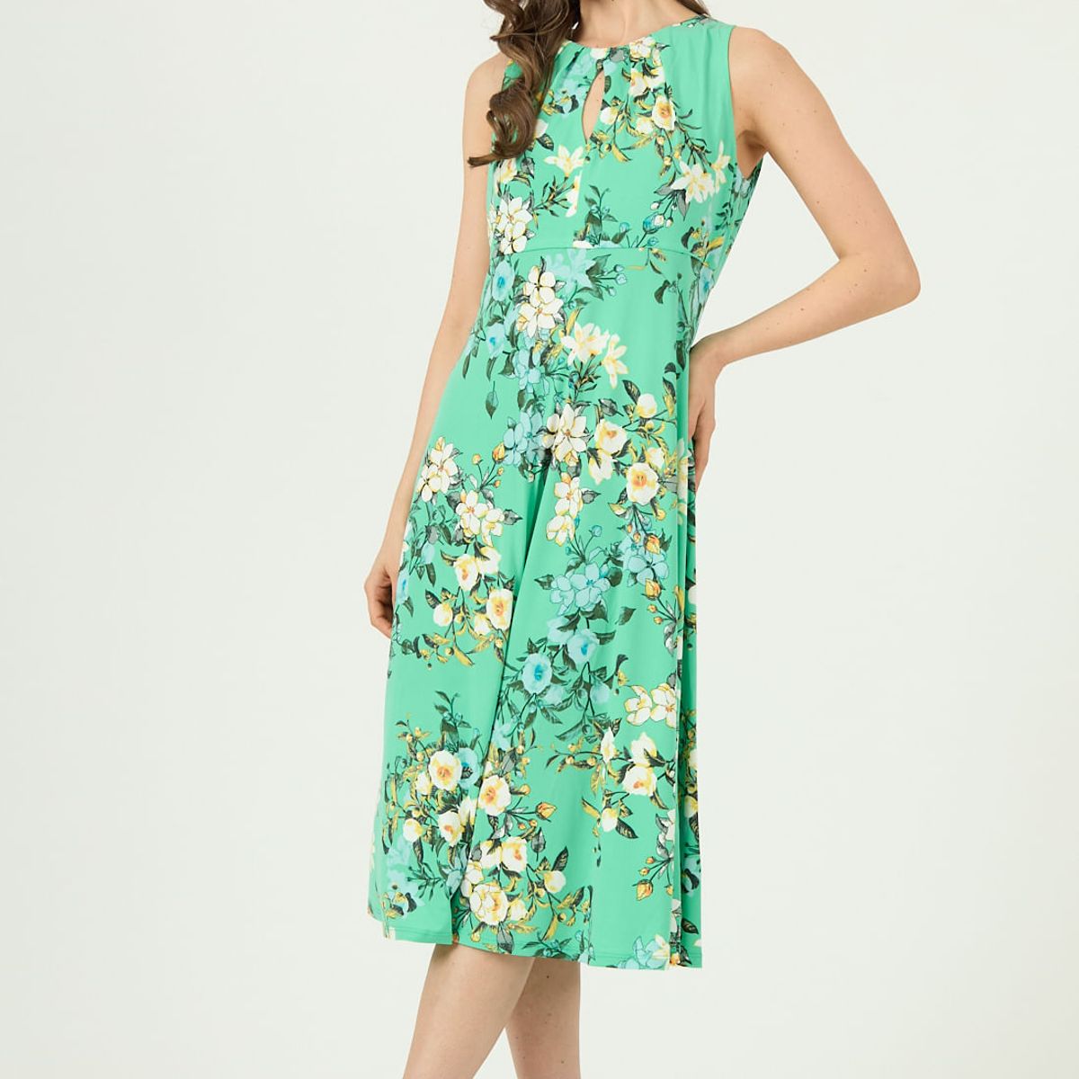 PRIVILEGE - Vestido verde flores 616