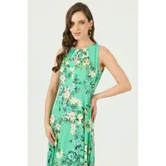 PRIVILEGE - Vestido verde flores - Verde