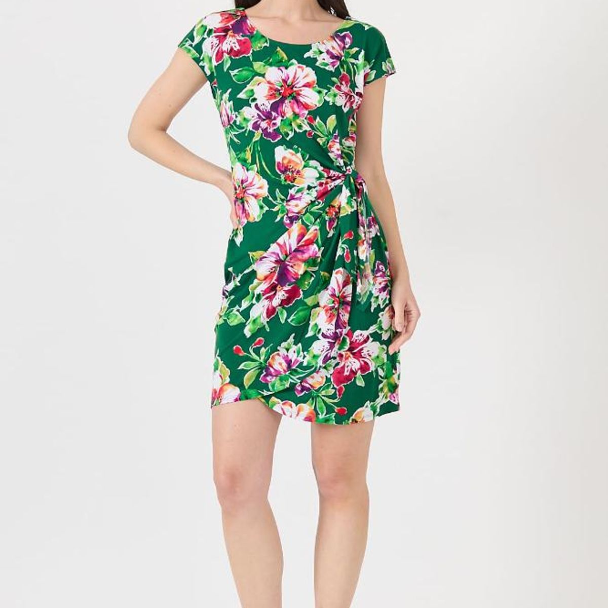 PRIVILEGE - Vestido verde flores 1140