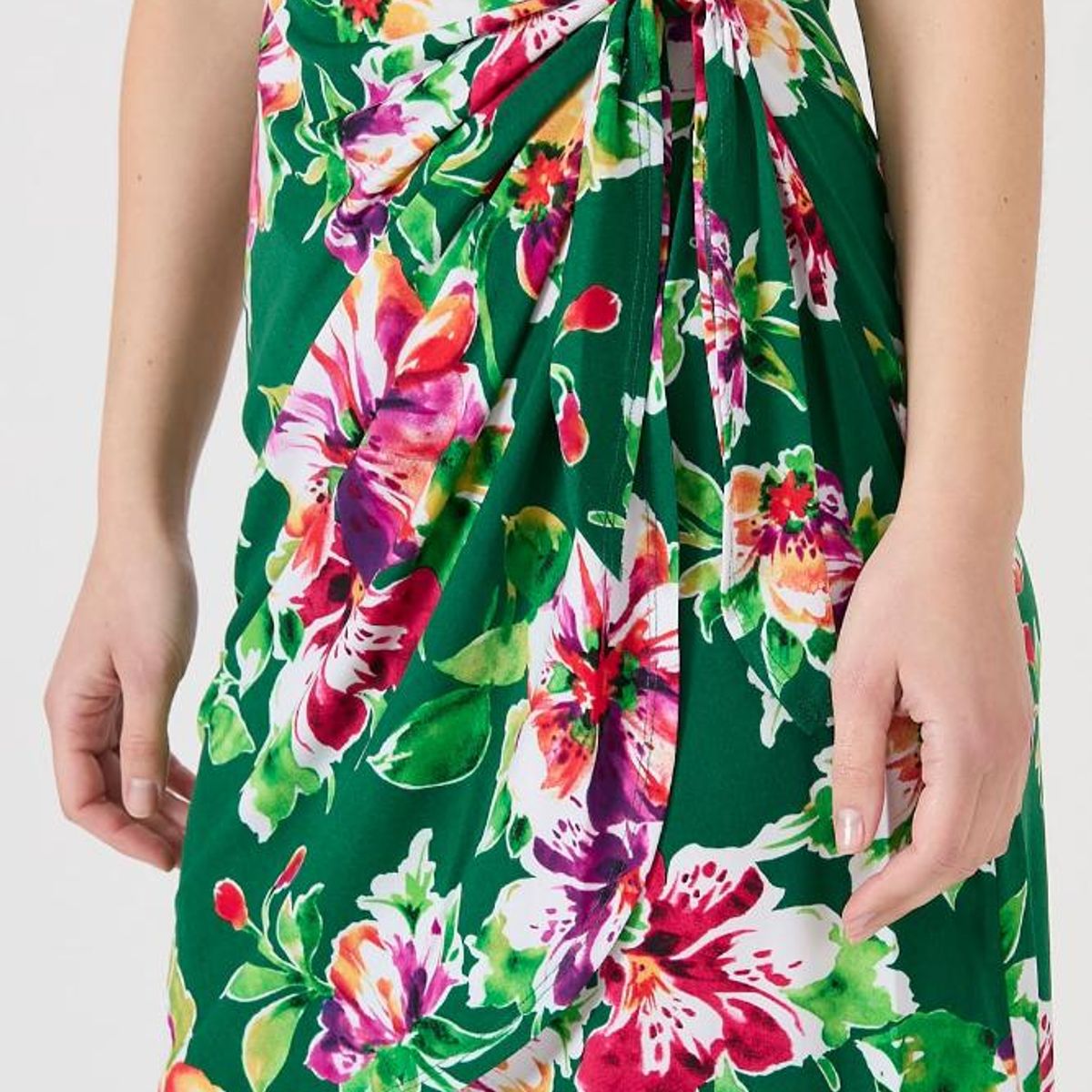 PRIVILEGE - Vestido verde flores 1140