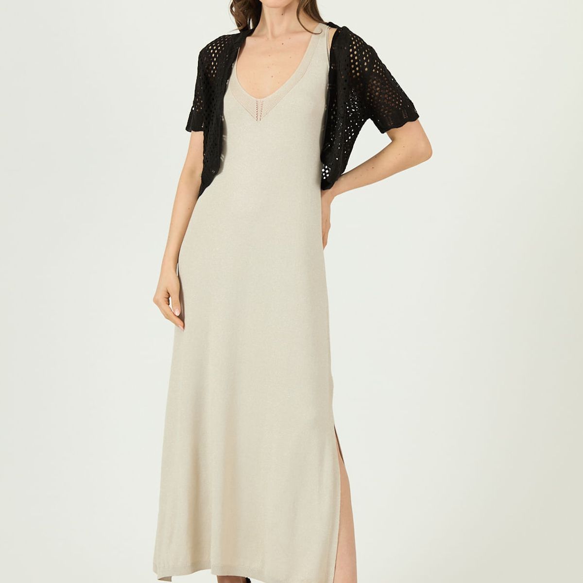 PRIVILEGE - Vestido arena 1379