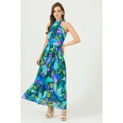 PRIVILEGE - Vestido celeste estampado - Celeste