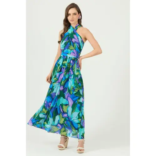PRIVILEGE - Vestido celeste estampado - Celeste