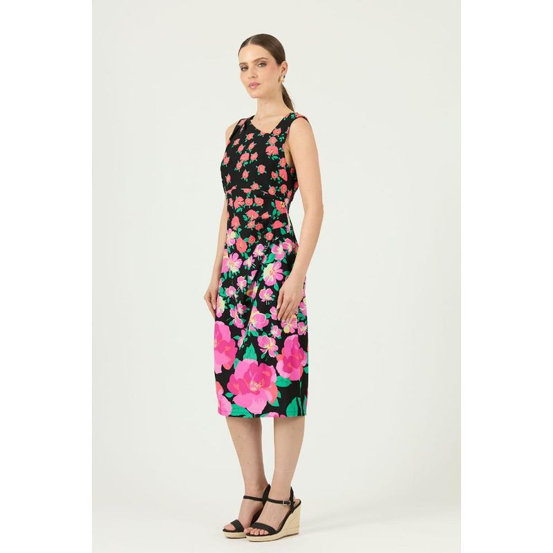 PRIVILEGE - Vestido negro flores PRIVILEGE - Negro