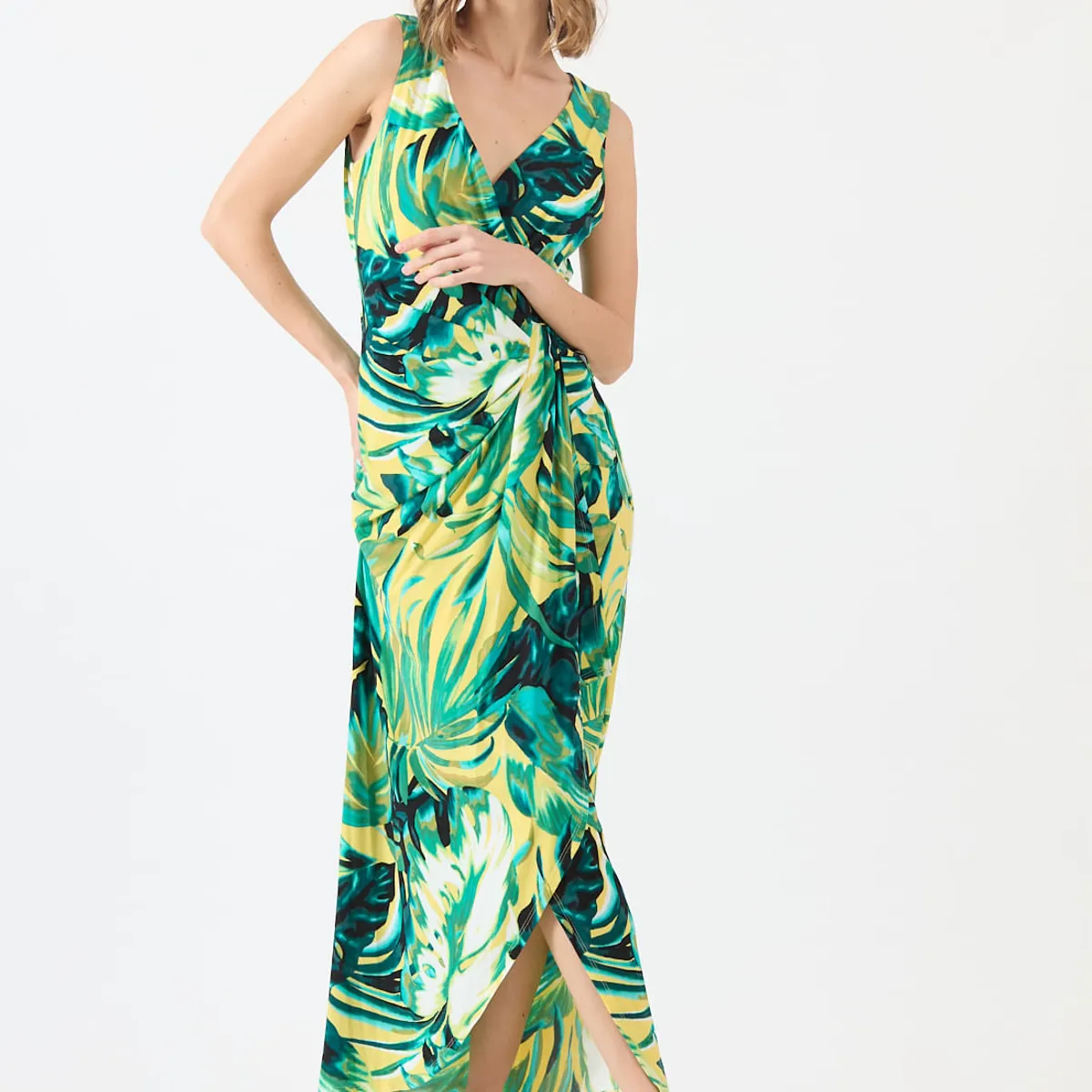 PRIVILEGE - Vestido verde estampado 1055